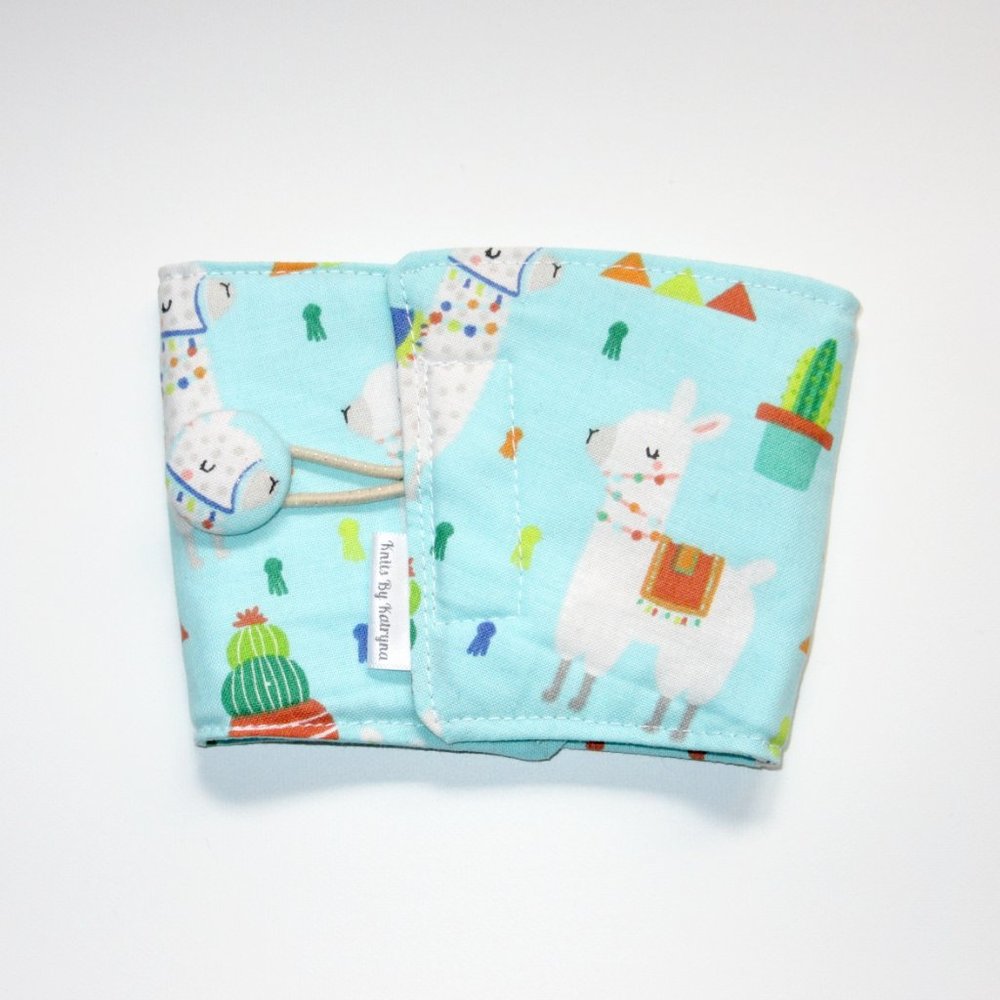 Llama Reusable Fabric Coffee Cozy - Picture 3 of 5